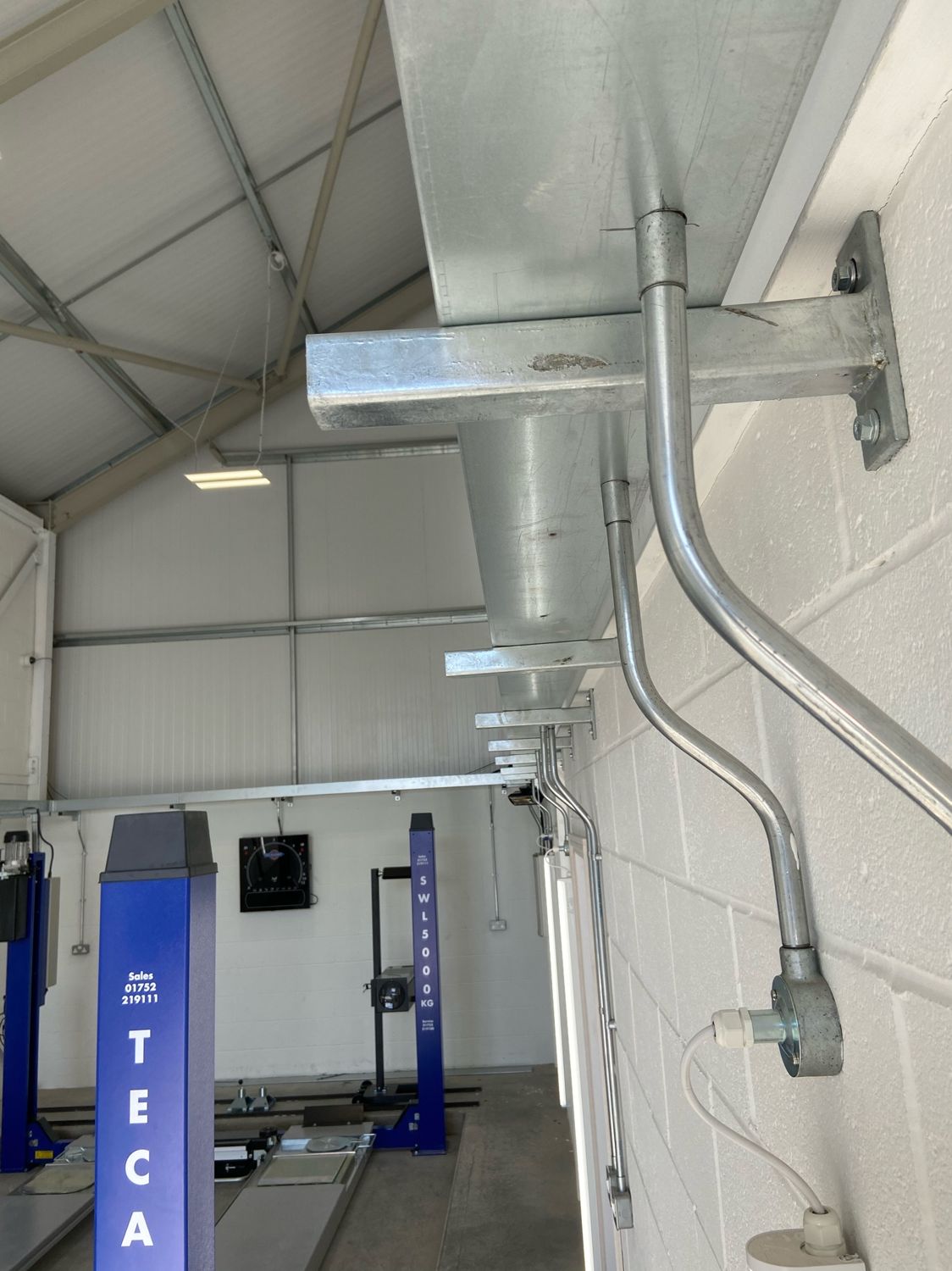 Fire alarm and security equipment in a commercial building